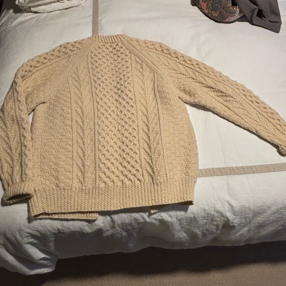 Hand Knit Irish Fisherman Cardigan - Picture 3 of 3